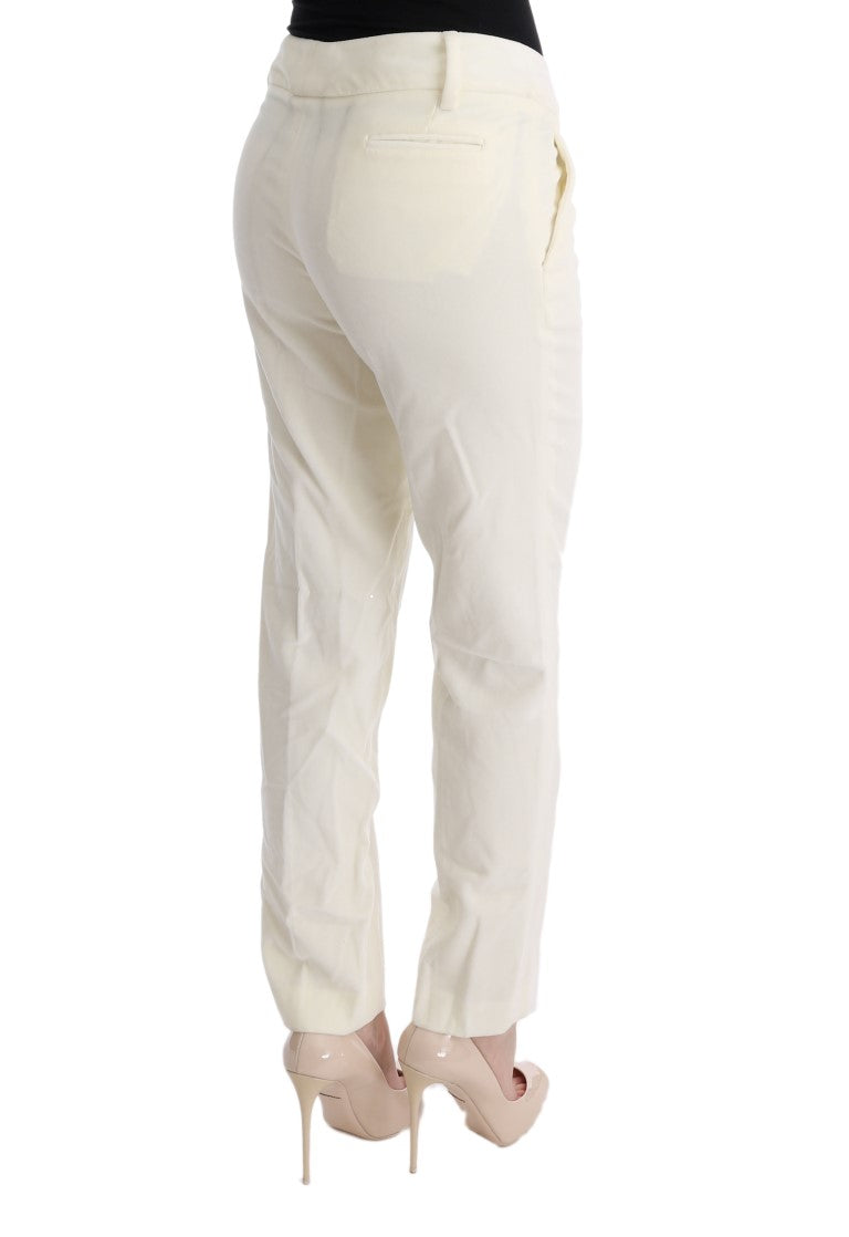 Ermanno Scervino White Cotton Regular Fit Casual Pants Ermanno Scervino