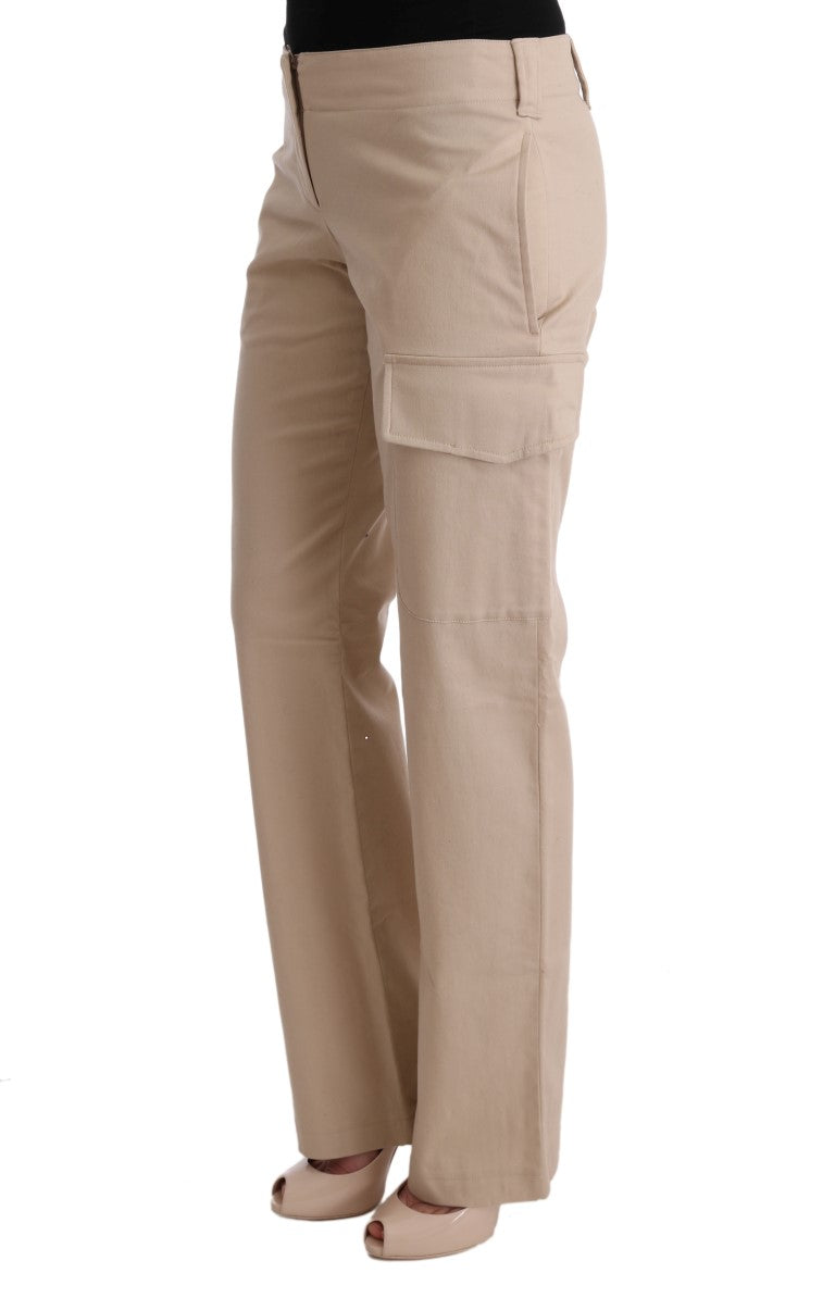 Ermanno Scervino Beige Cotton Wool Regular Fit Pants Ermanno Scervino