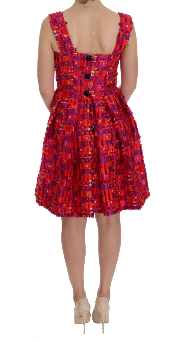Dolce & Gabbana Pink Patterned A-line Above Knees Dress Dolce & Gabbana