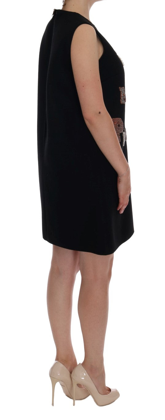 Dolce & Gabbana Black I AM A PRINCESS Crystal Shift Dress Dolce & Gabbana