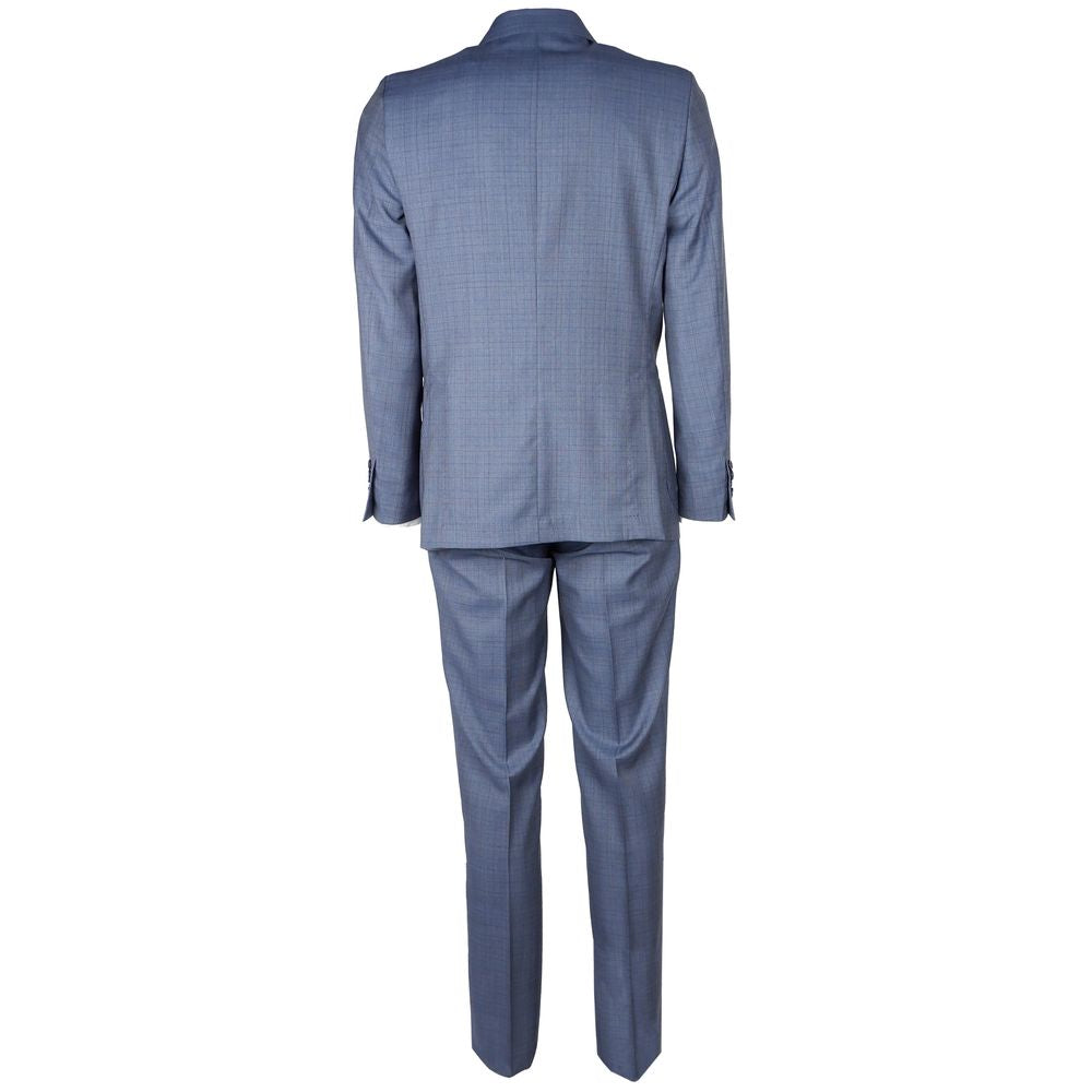 Made in Italy Blue Wool Men Suit Jacket Trouser Combo