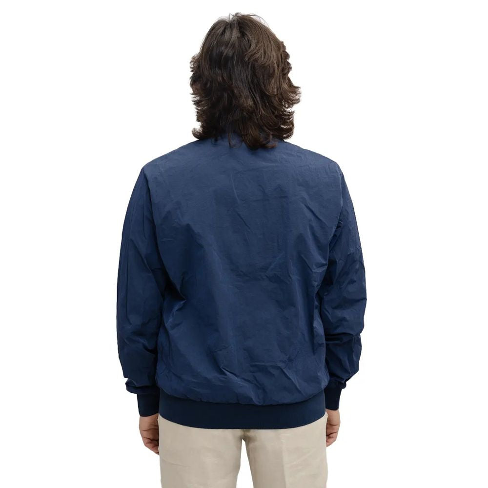 Refrigiwear Elevated Casual Blue Bomber Jacket Refrigiwear