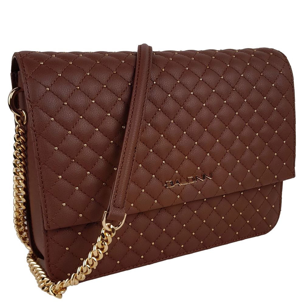 Baldinini Trend Brown Calfskin Women Crossbody Bag Baldinini Trend
