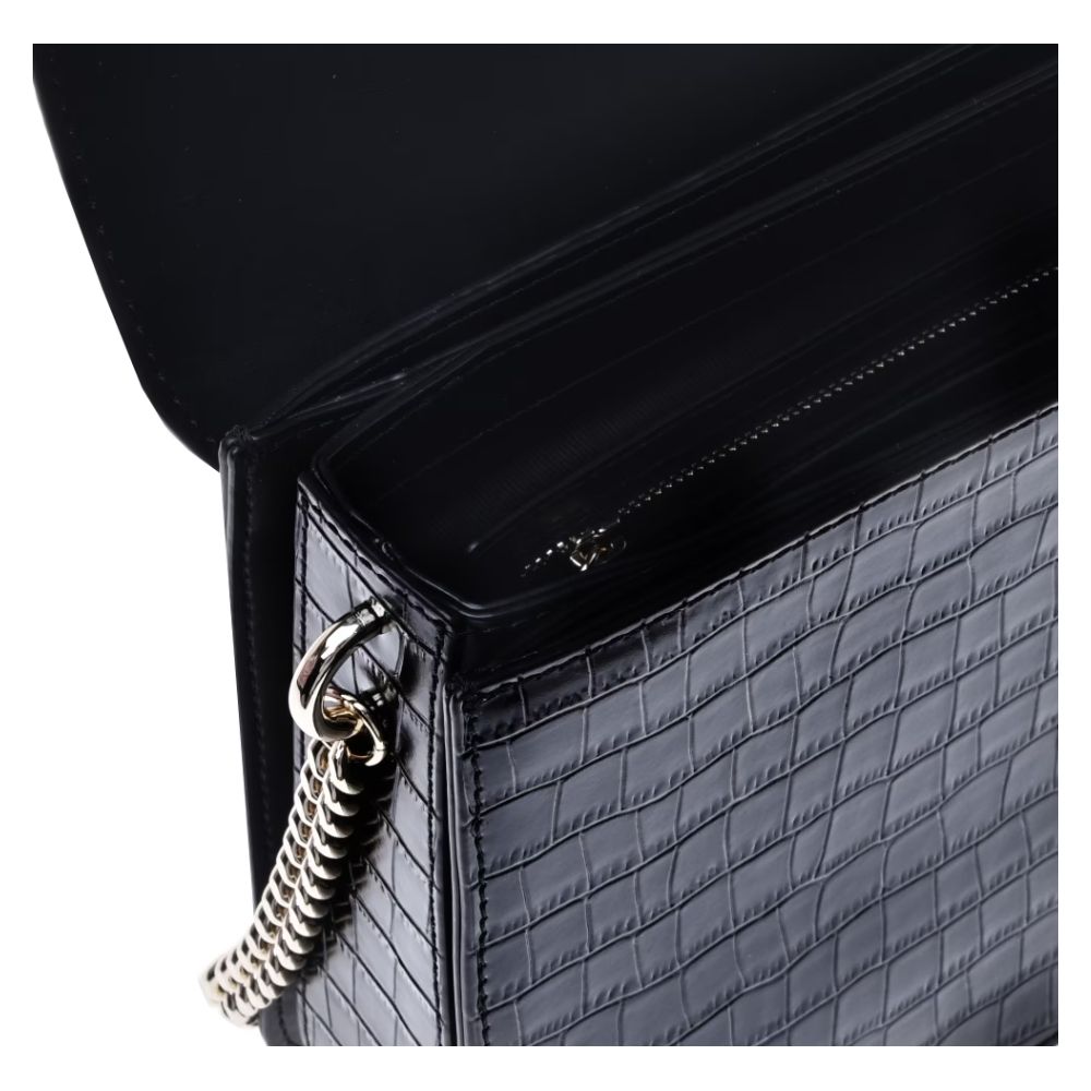 Baldinini Trend Black Calfskin Women Crossbody Bag Baldinini Trend