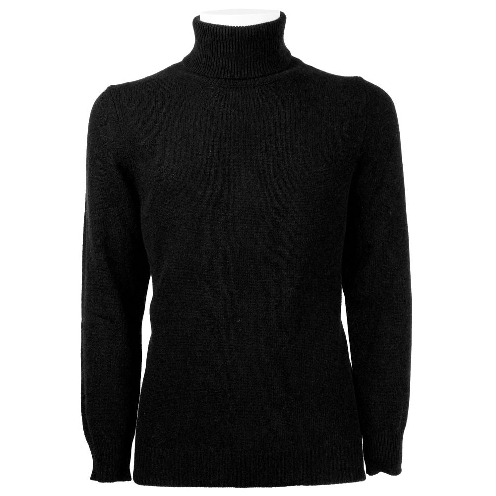Emilio Romanelli Black Cashmere Men Sweater Emilio Romanelli