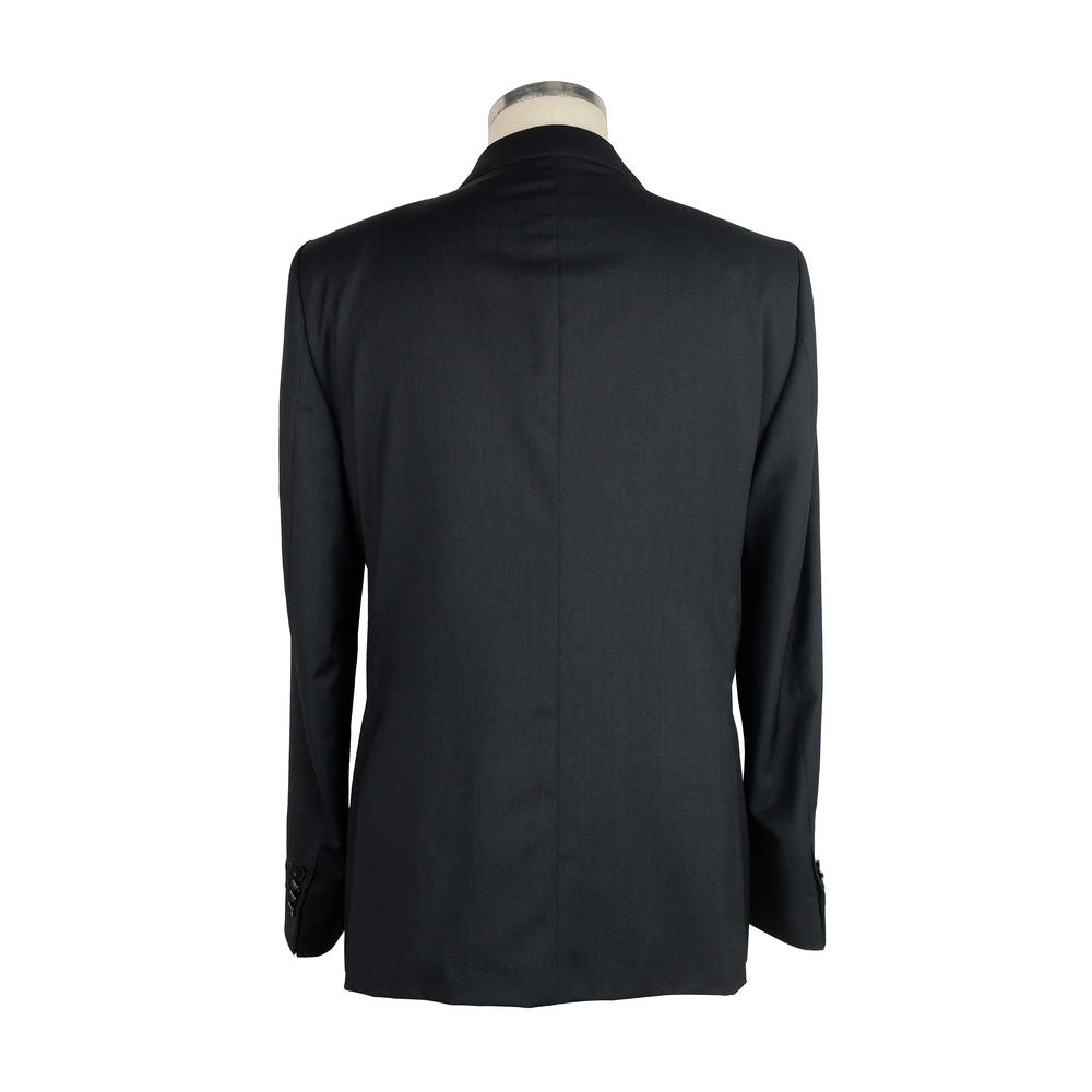 Made in Italy Black Wool Men Suit Made in Italy