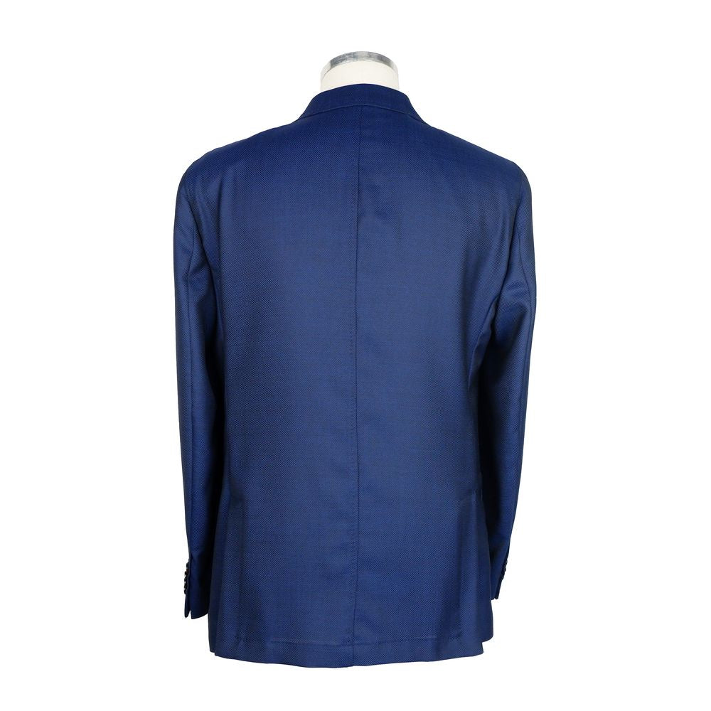 Emilio Romanelli Blue Wool Men Blazer Emilio Romanelli