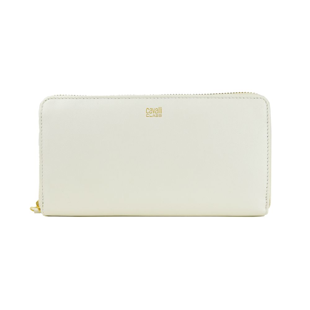 Cavalli Class White Calfskin Women Wallet Cavalli Class