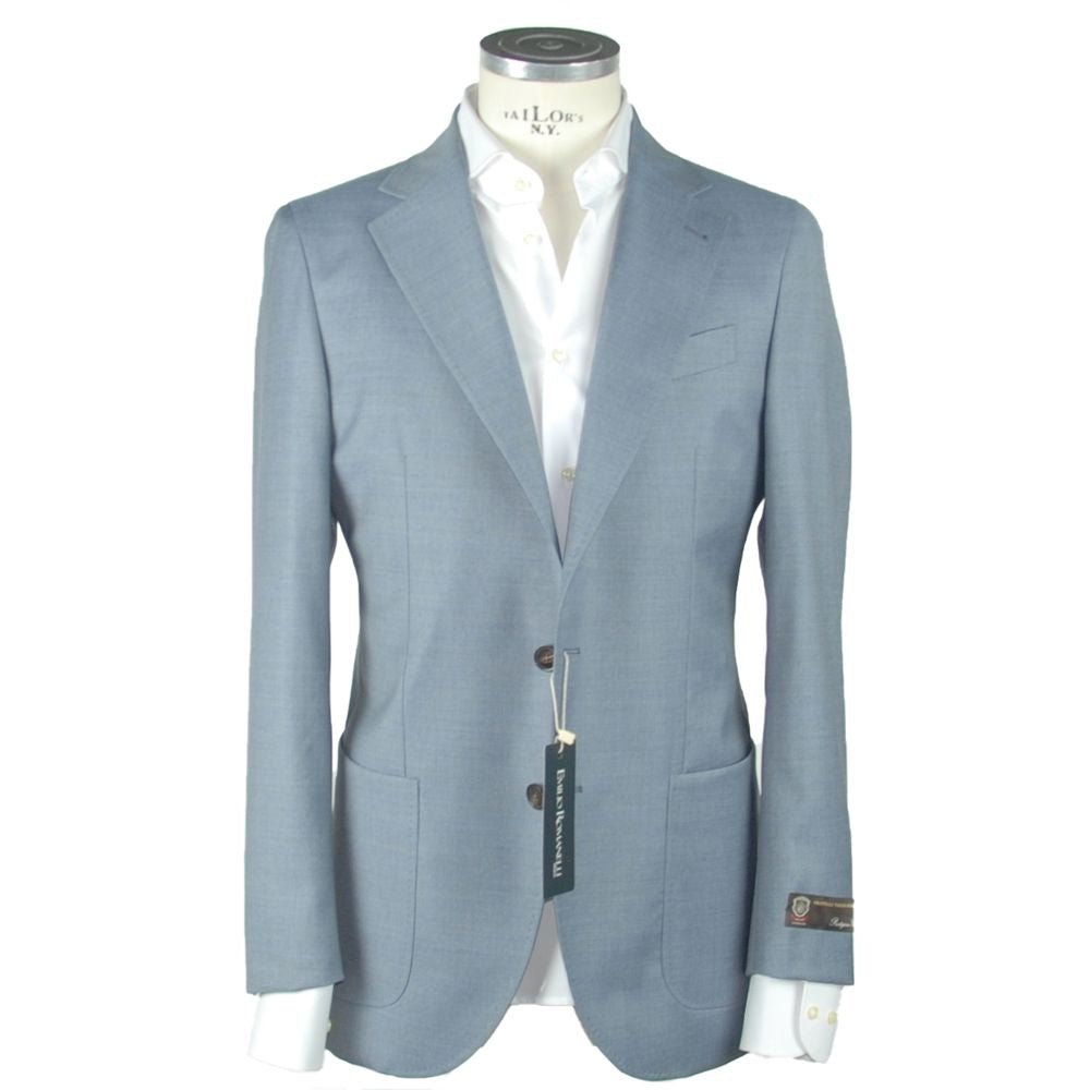 Emilio Romanelli Blue Wool Men's Blazer Emilio Romanelli