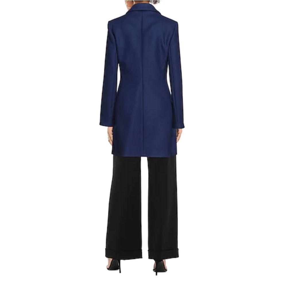 Love Moschino Blue Wool Women Coat Love Moschino