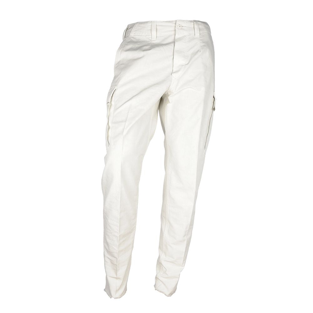 Don The Fuller White Cotton Men's Trouser Don The Fuller