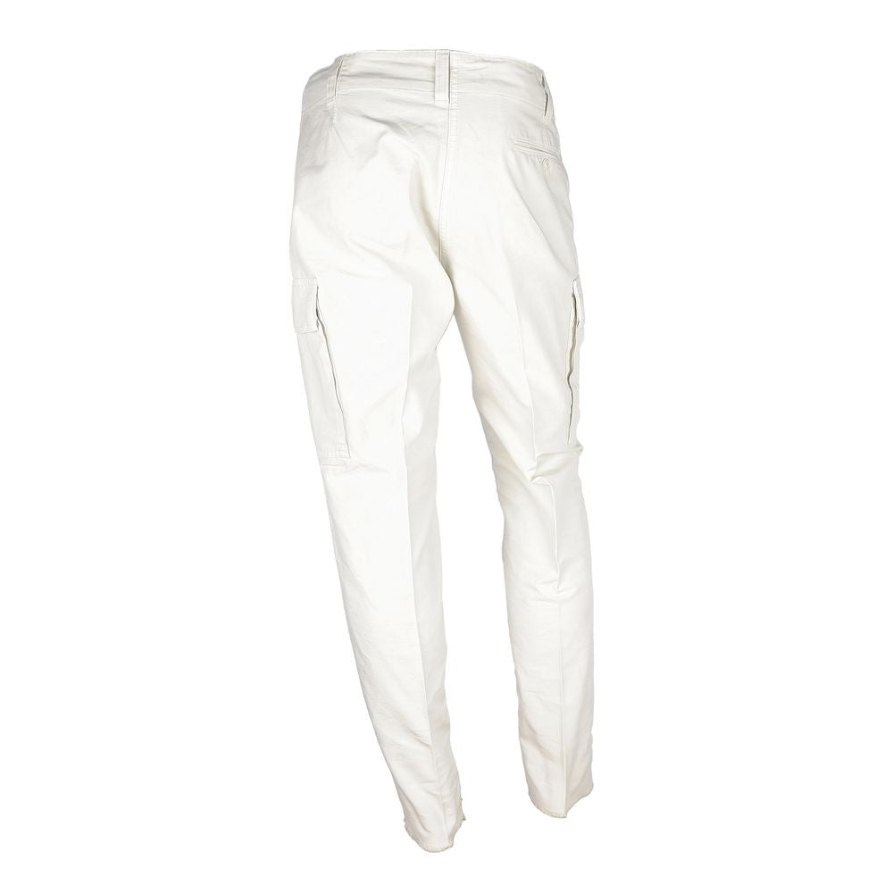 Don The Fuller White Cotton Men's Trouser Don The Fuller