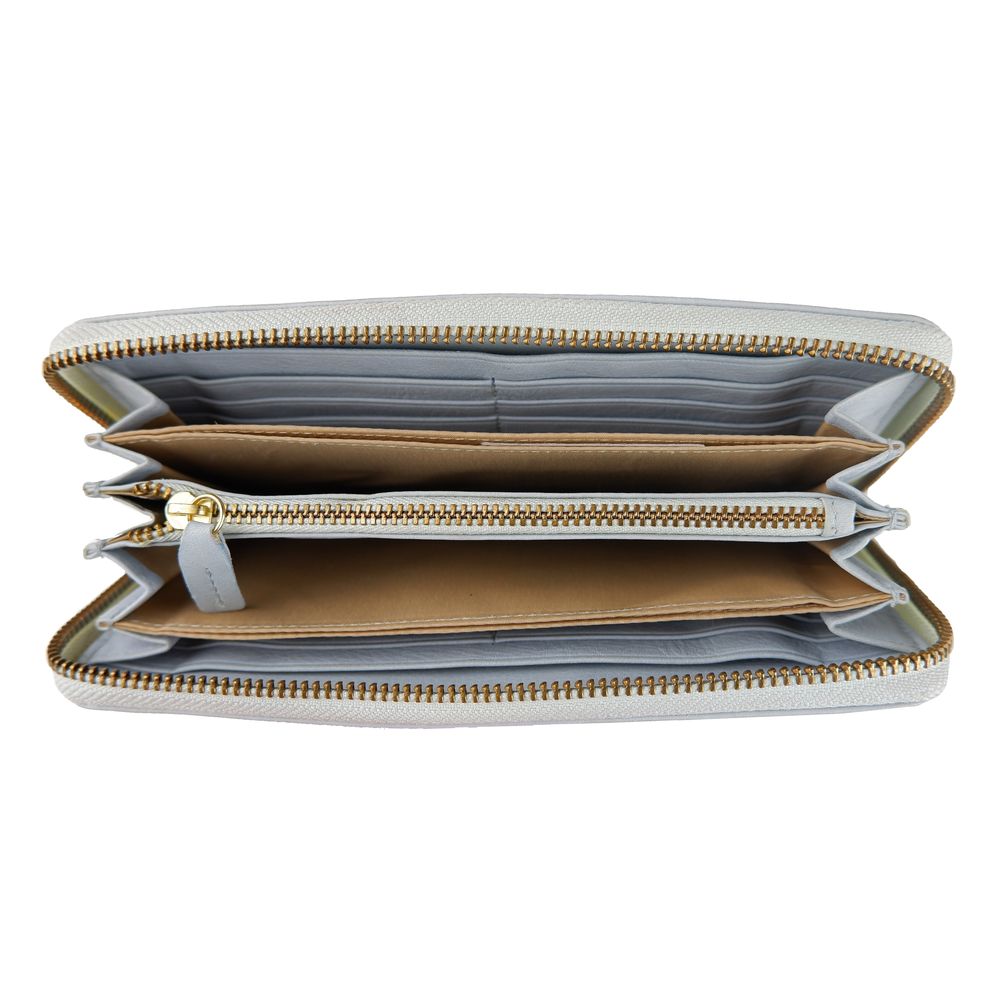 Cavalli Class Gray Calfskin Women Wallet Cavalli Class