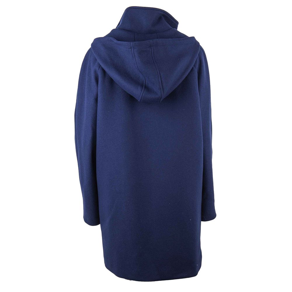 Love Moschino Blue Wool Women Coat Love Moschino