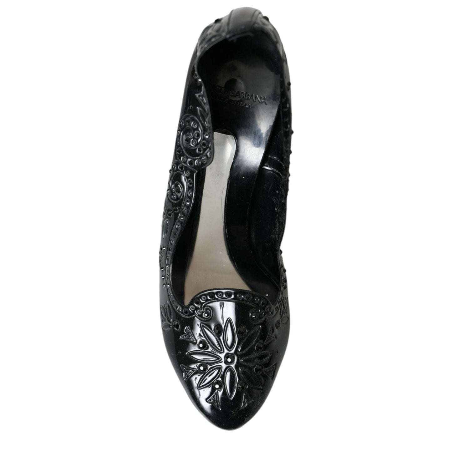 Dolce & Gabbana Black Crystal CINDERELLA Heels Pumps Shoes
