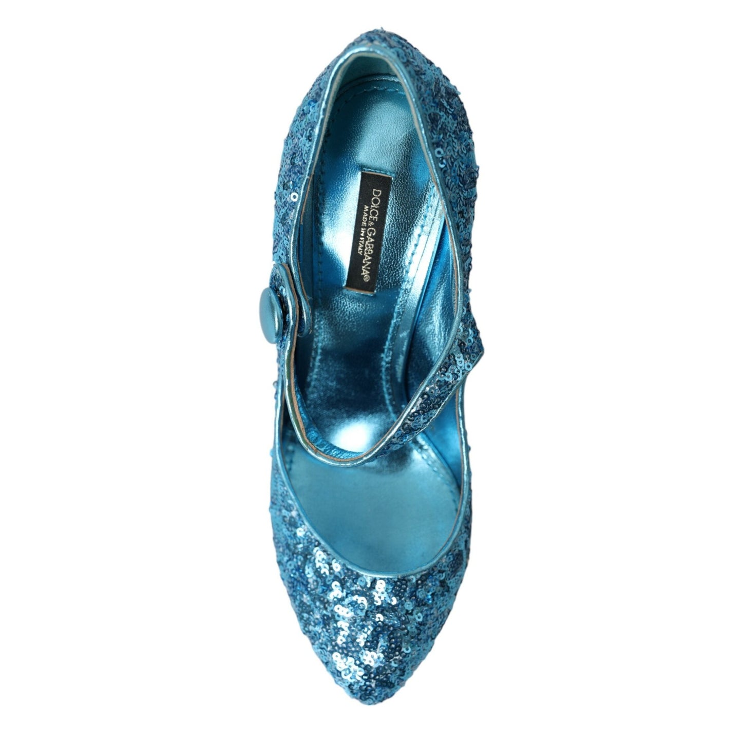 Dolce & Gabbana Blue Sequin Mary Jane Pumps High Heels Shoes
