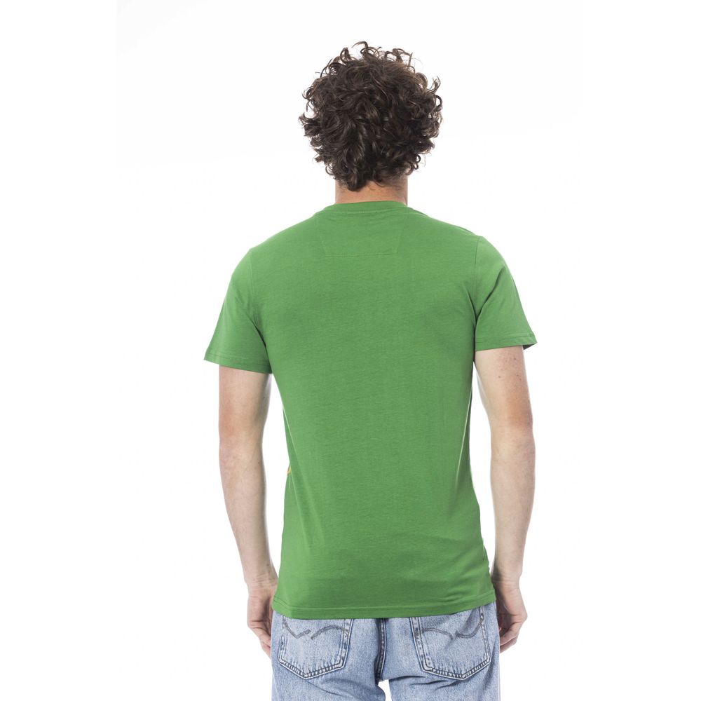 Cavalli Class Green Cotton Men T-Shirt Cavalli Class