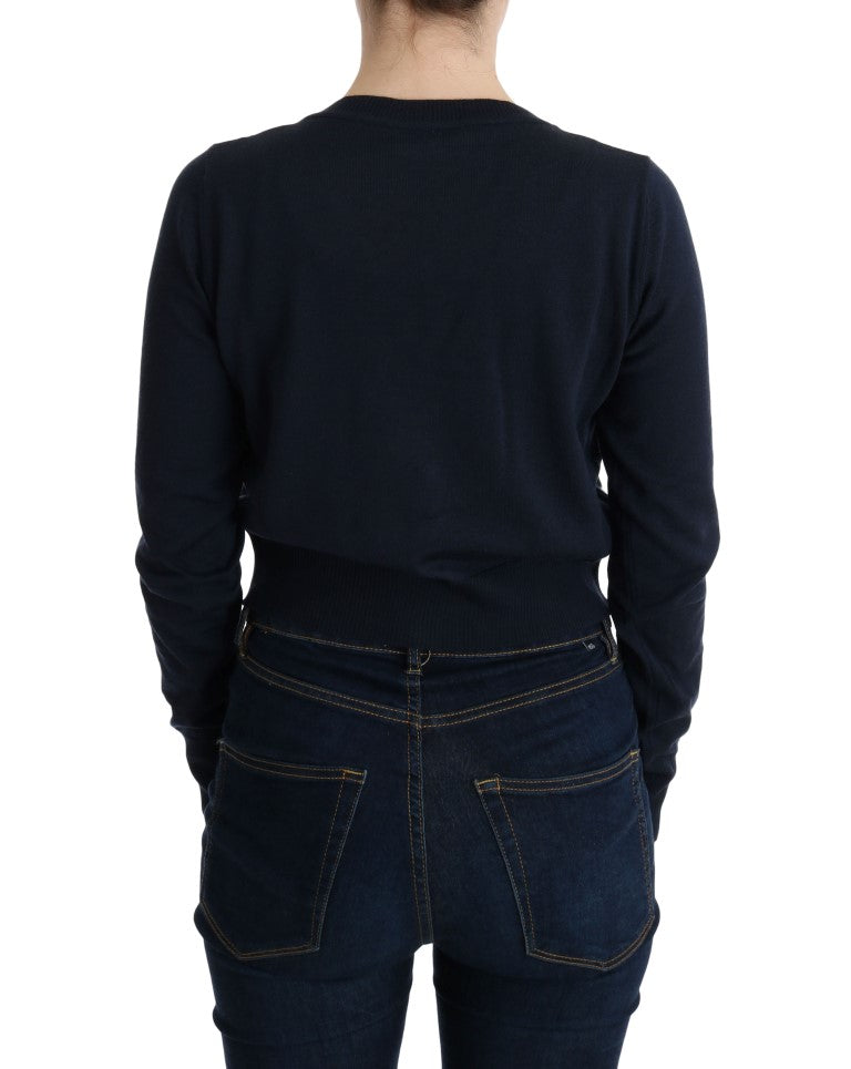 MARGHI LO' Blue Wool Blouse Sweater MARGHI LO'