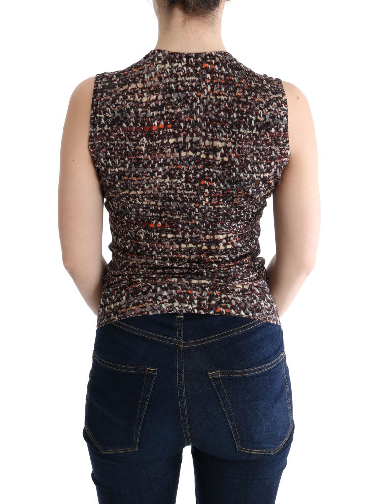 Dolce & Gabbana Multicolor Print Knit Top Wool T-shirt Dolce & Gabbana