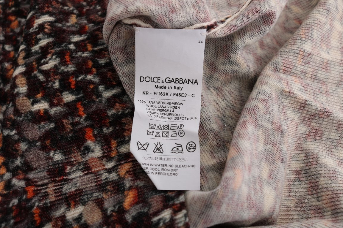 Dolce & Gabbana Multicolor Print Knit Top Wool T-shirt Dolce & Gabbana