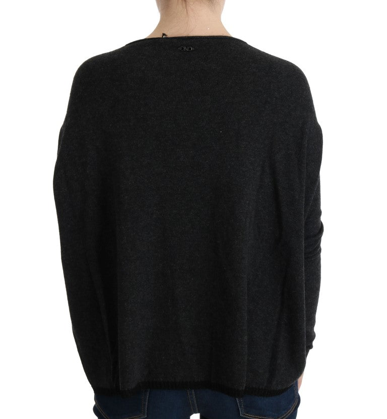 Costume National Gray Viscose Knitted Sweater Costume National