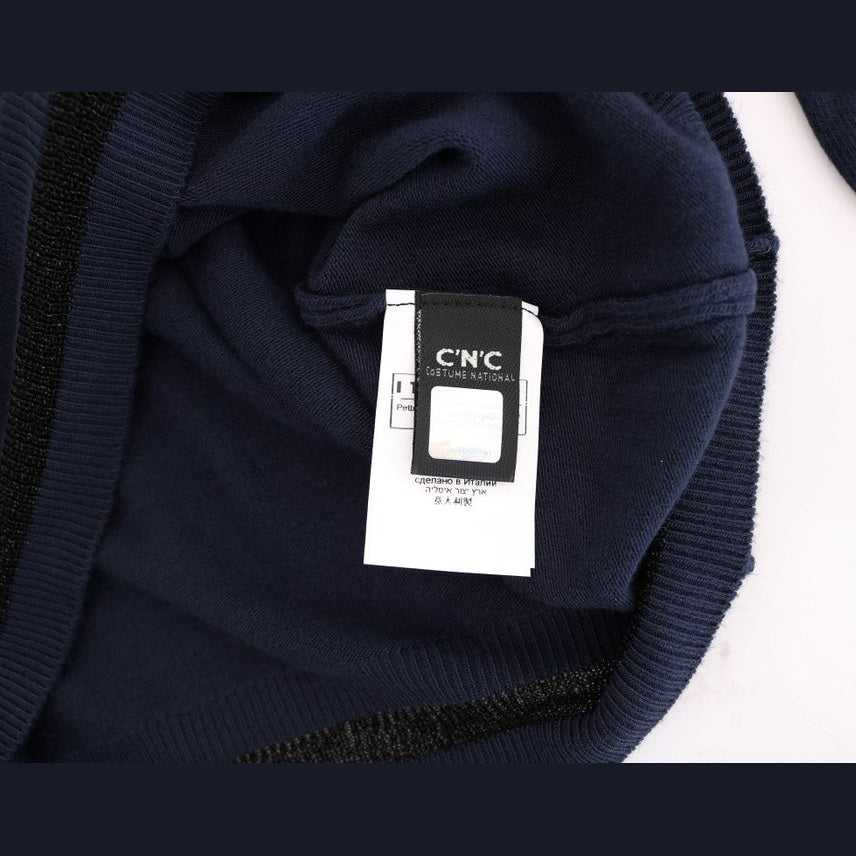 Costume National Blue V-neck Viscose Sweater