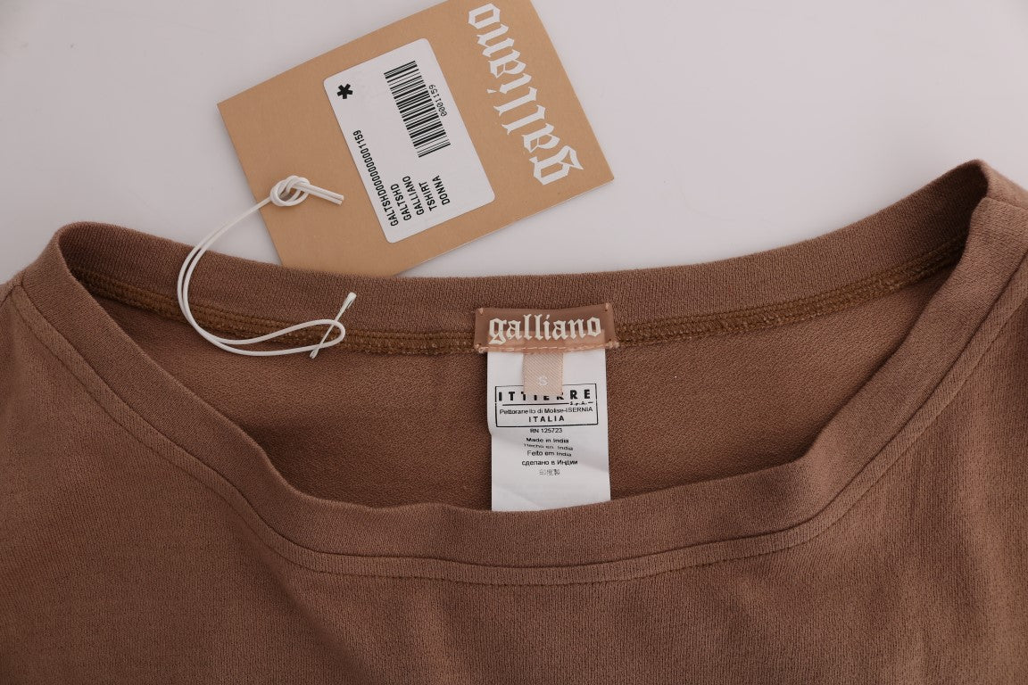 John Galliano Brown Cotton Studded Sweater John Galliano