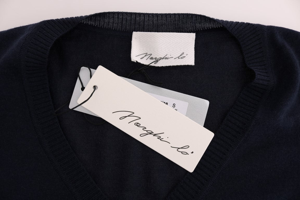 MARGHI LO' Blue Wool Long Sleeve Shift Dress MARGHI LO'