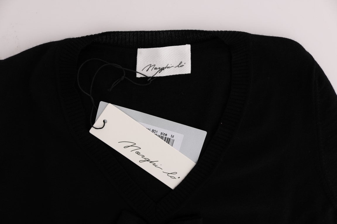 MARGHI LO' Black Wool Long Sleeve Shift Dress MARGHI LO'