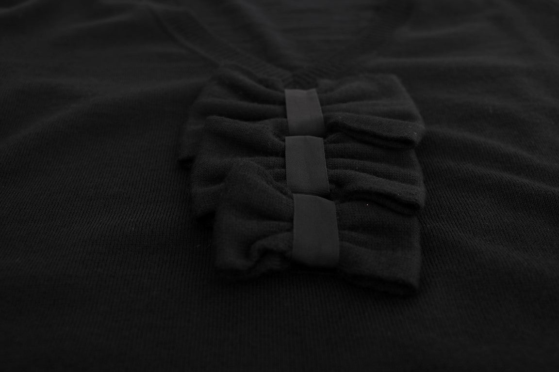 MARGHI LO' Black Wool Long Sleeve Shift Dress MARGHI LO'