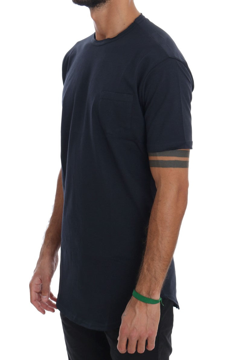 Daniele Alessandrini Blue Cotton Crewneck T-Shirt Daniele Alessandrini