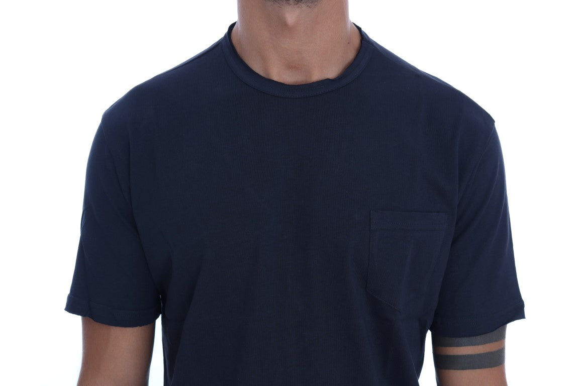 Daniele Alessandrini Blue Cotton Crewneck T-Shirt Daniele Alessandrini