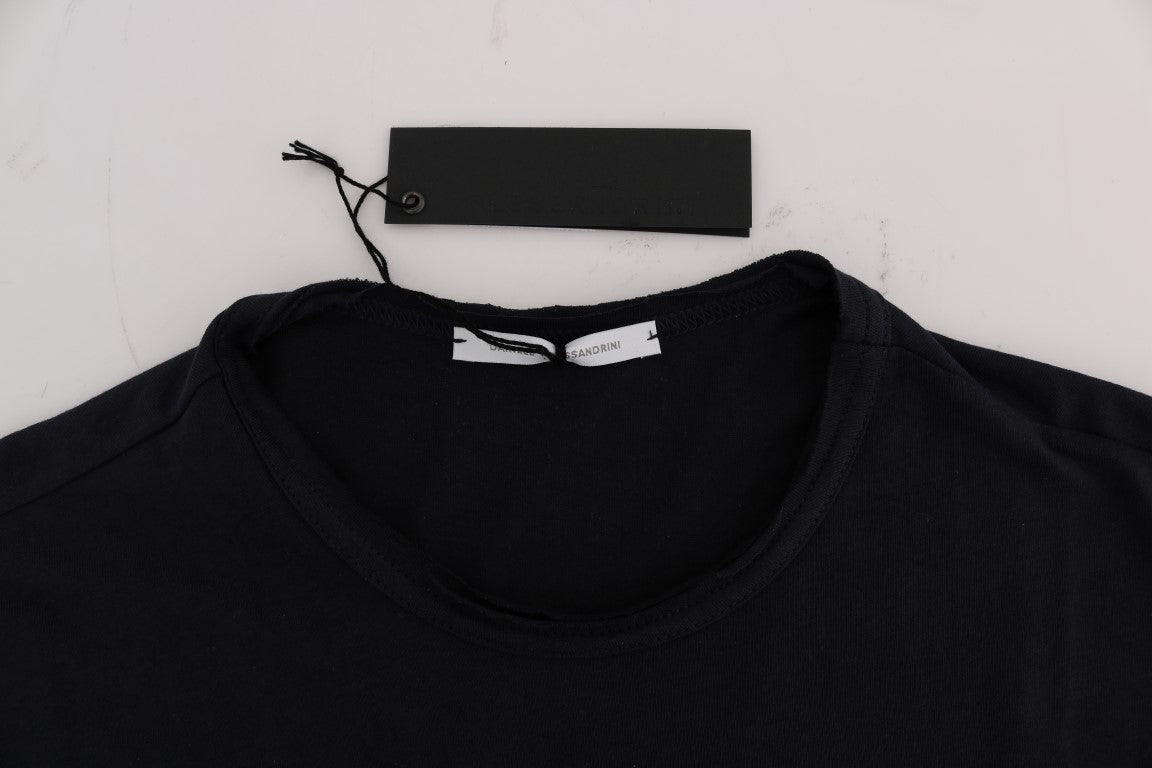 Daniele Alessandrini Blue Cotton Crewneck T-Shirt Daniele Alessandrini