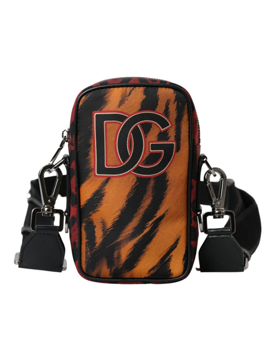 Dolce & Gabbana Multicolor Tiger Print Nylon Logo Cross Body Bag Dolce & Gabbana