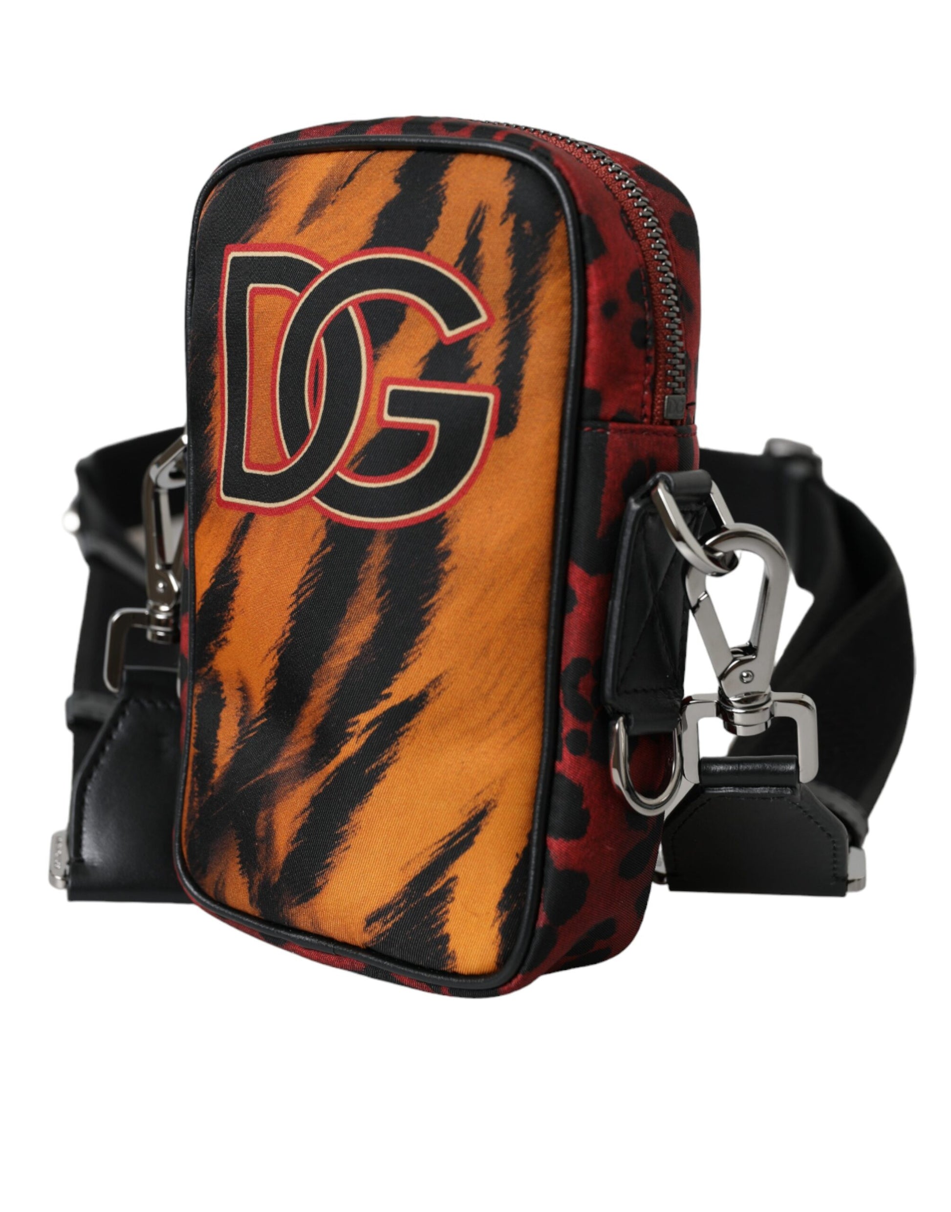 Dolce & Gabbana Multicolor Tiger Print Nylon Logo Cross Body Bag Dolce & Gabbana