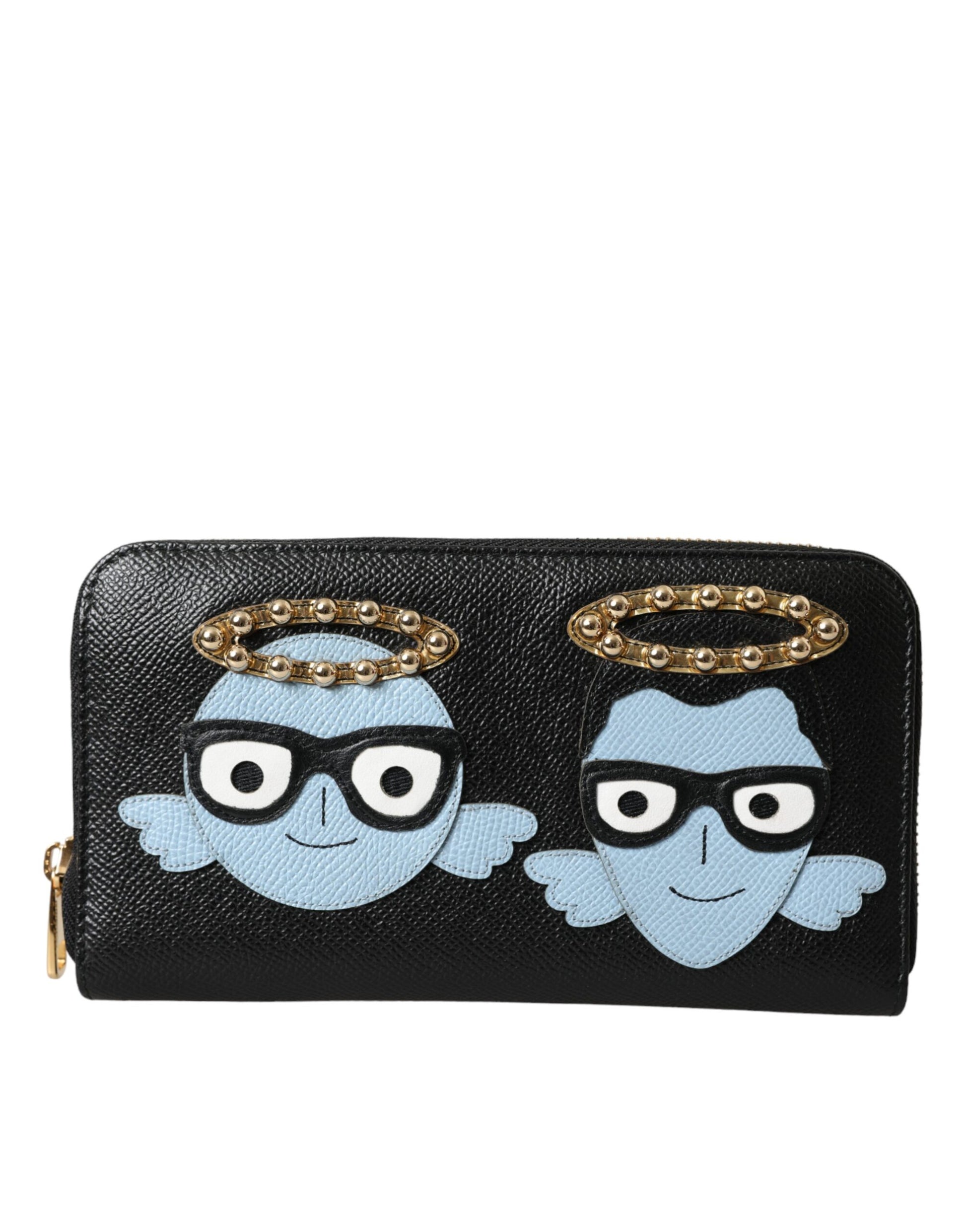 Dolce & Gabbana Black Blue Leather #DGFAMILY Zipper Continental Men Wallet Dolce & Gabbana