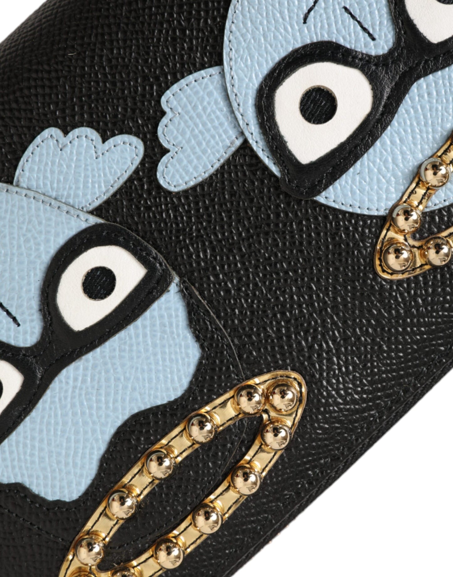 Dolce & Gabbana Black Blue Leather #DGFAMILY Zipper Continental Men Wallet Dolce & Gabbana