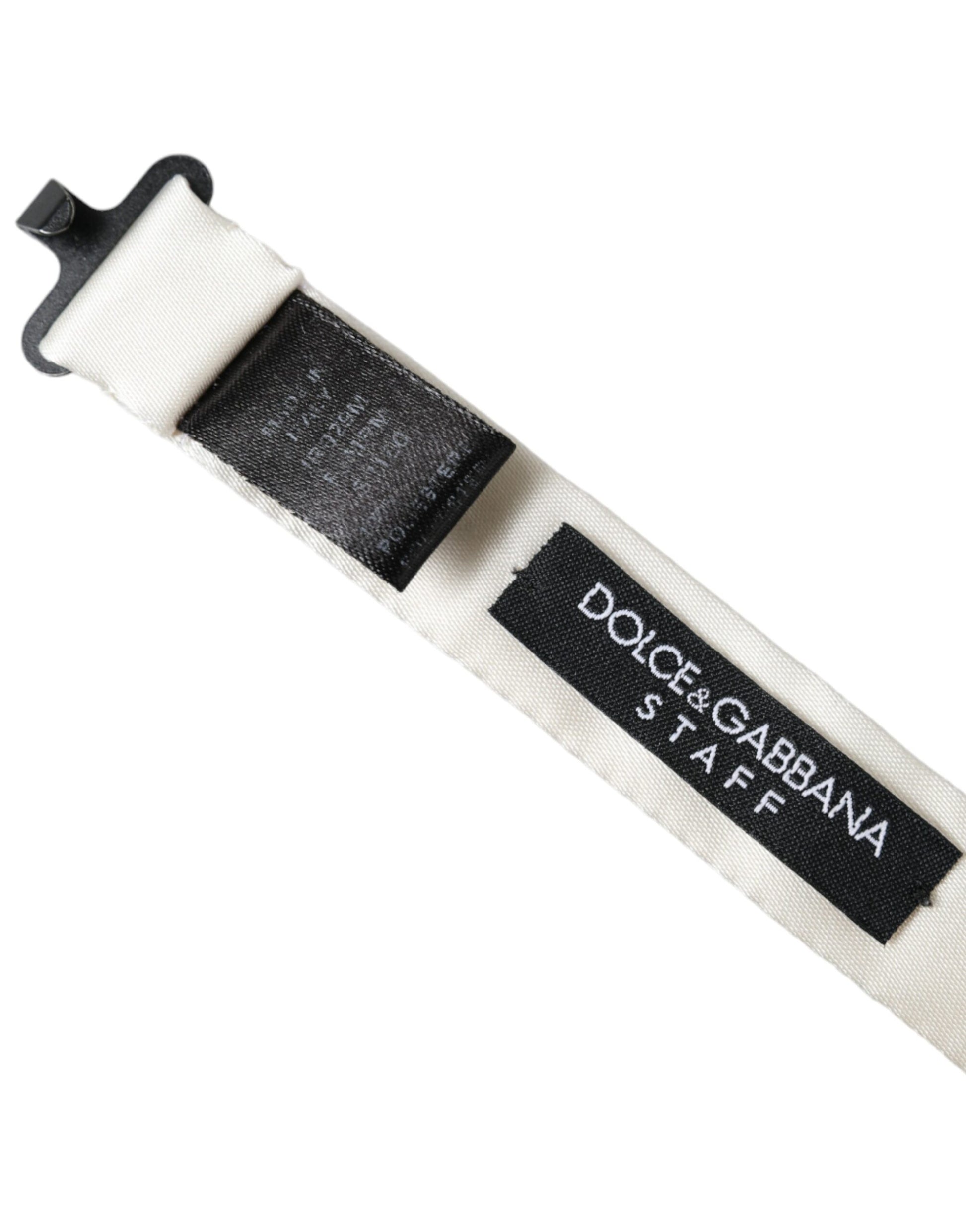 Dolce & Gabbana White Black Polka Dot Polyester Bow Tie Men Dolce & Gabbana