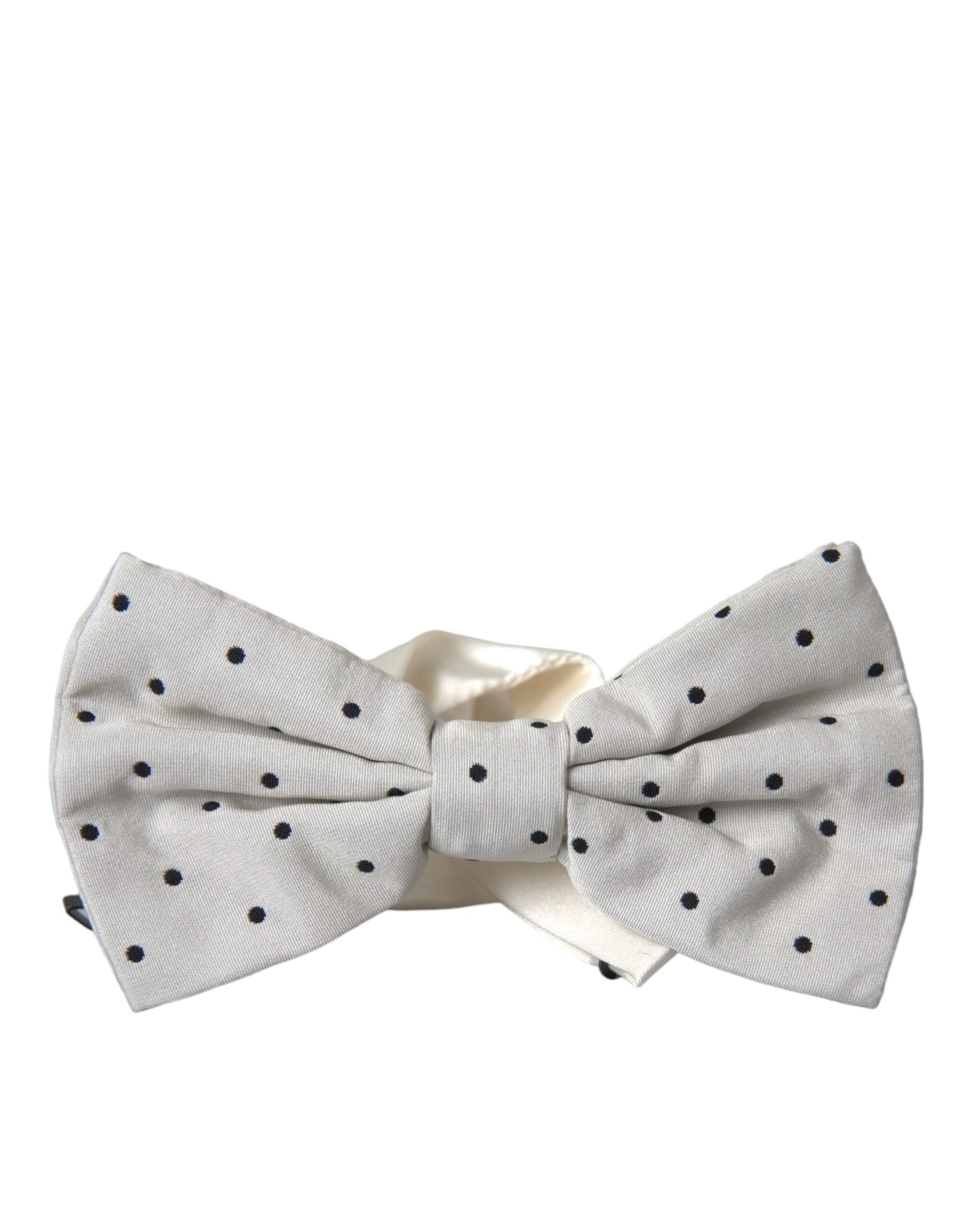 Dolce & Gabbana White Black Polka Dot Polyester Bow Tie Men Dolce & Gabbana