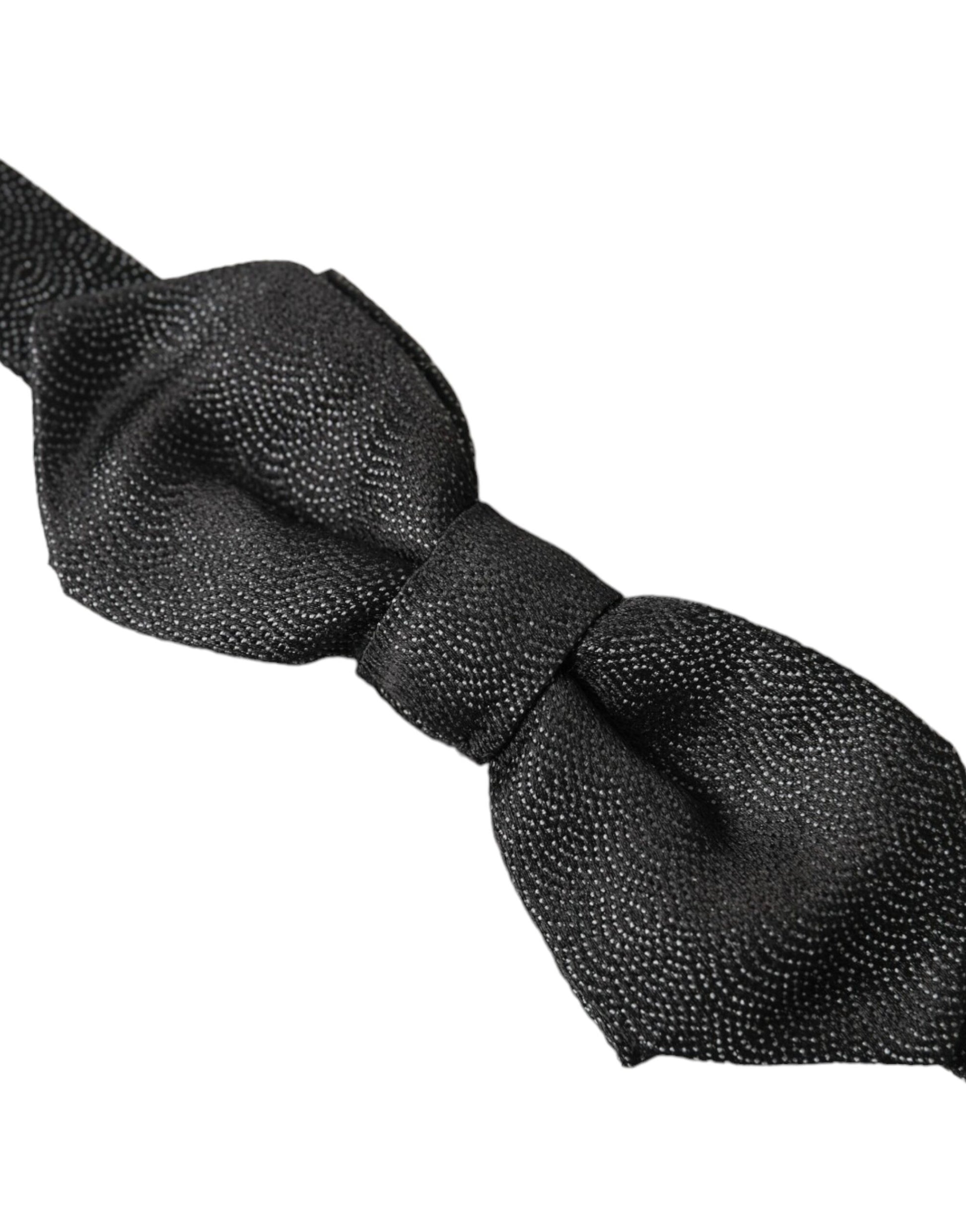 Dolce & Gabbana Black Silk Adjustable Neck Men Bow Tie Dolce & Gabbana