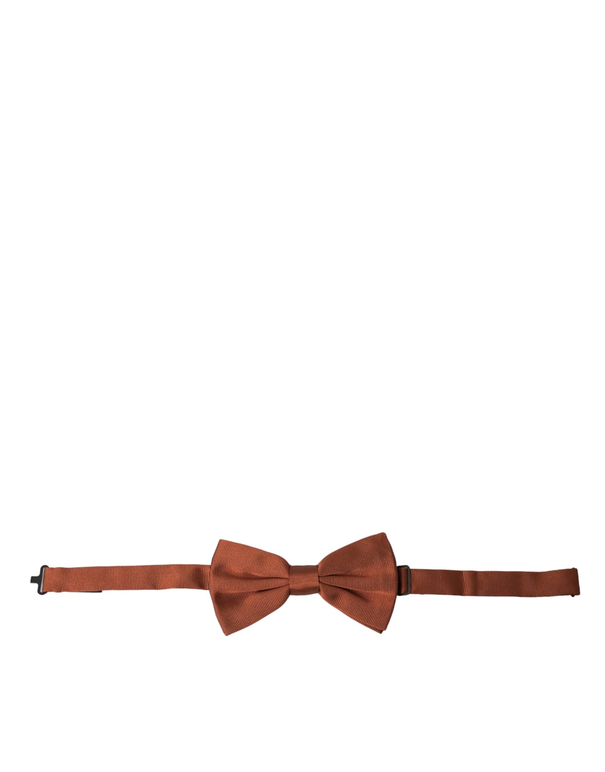 Dolce & Gabbana Brown Silk Adjustable Neck Men Bow Tie Dolce & Gabbana