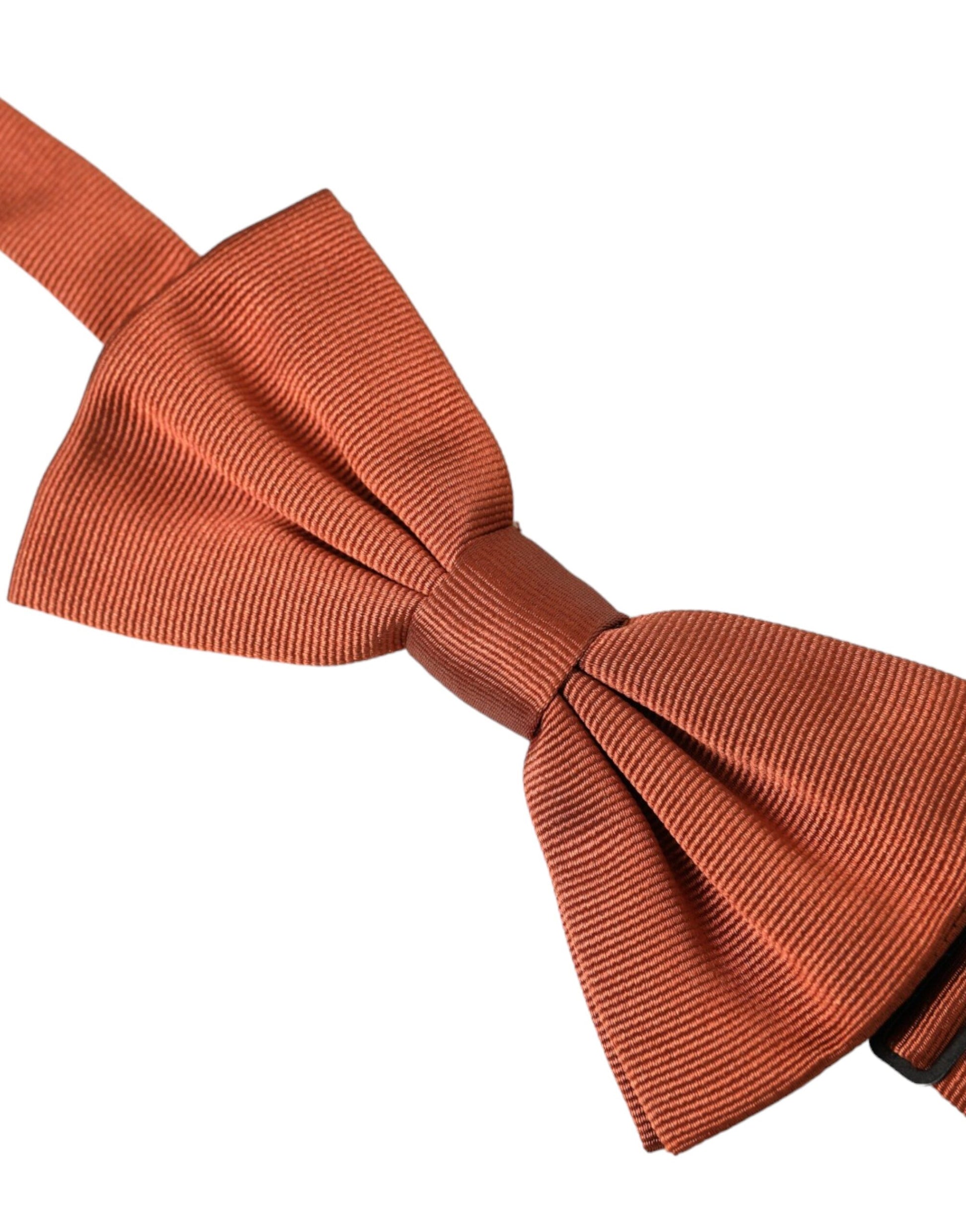 Dolce & Gabbana Brown Silk Adjustable Neck Men Bow Tie Dolce & Gabbana
