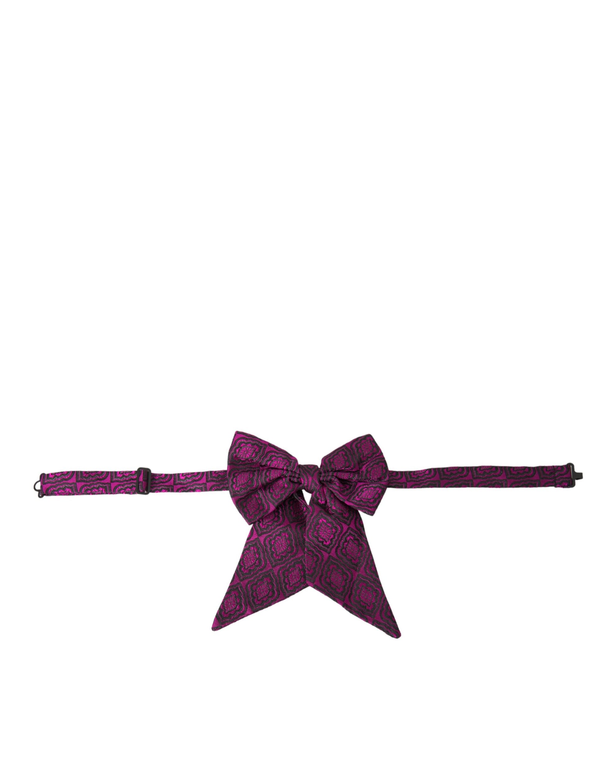 Dolce & Gabbana Purple Ribbon Silk Adjustable Neck Men Bow Tie Dolce & Gabbana