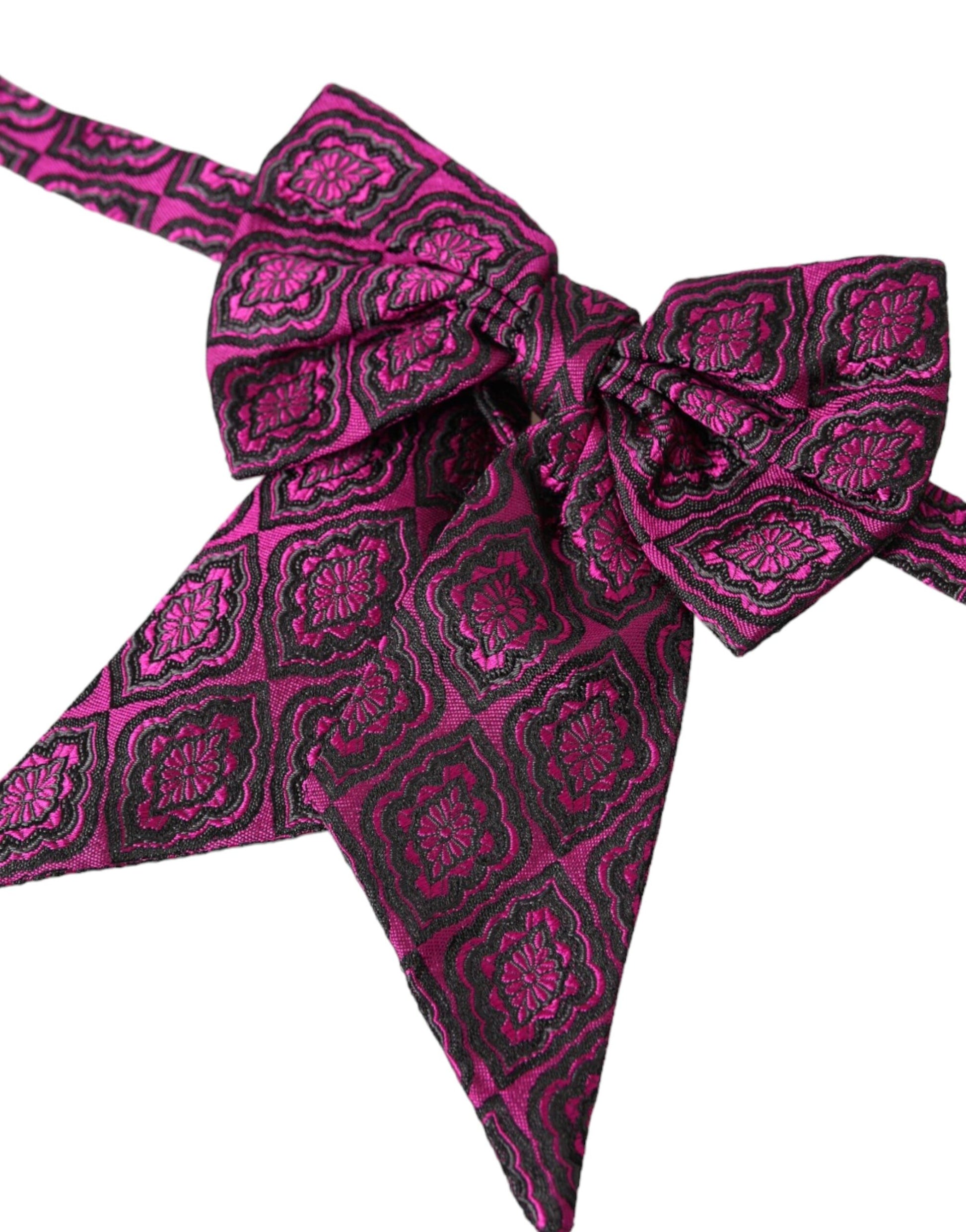 Dolce & Gabbana Purple Ribbon Silk Adjustable Neck Men Bow Tie Dolce & Gabbana