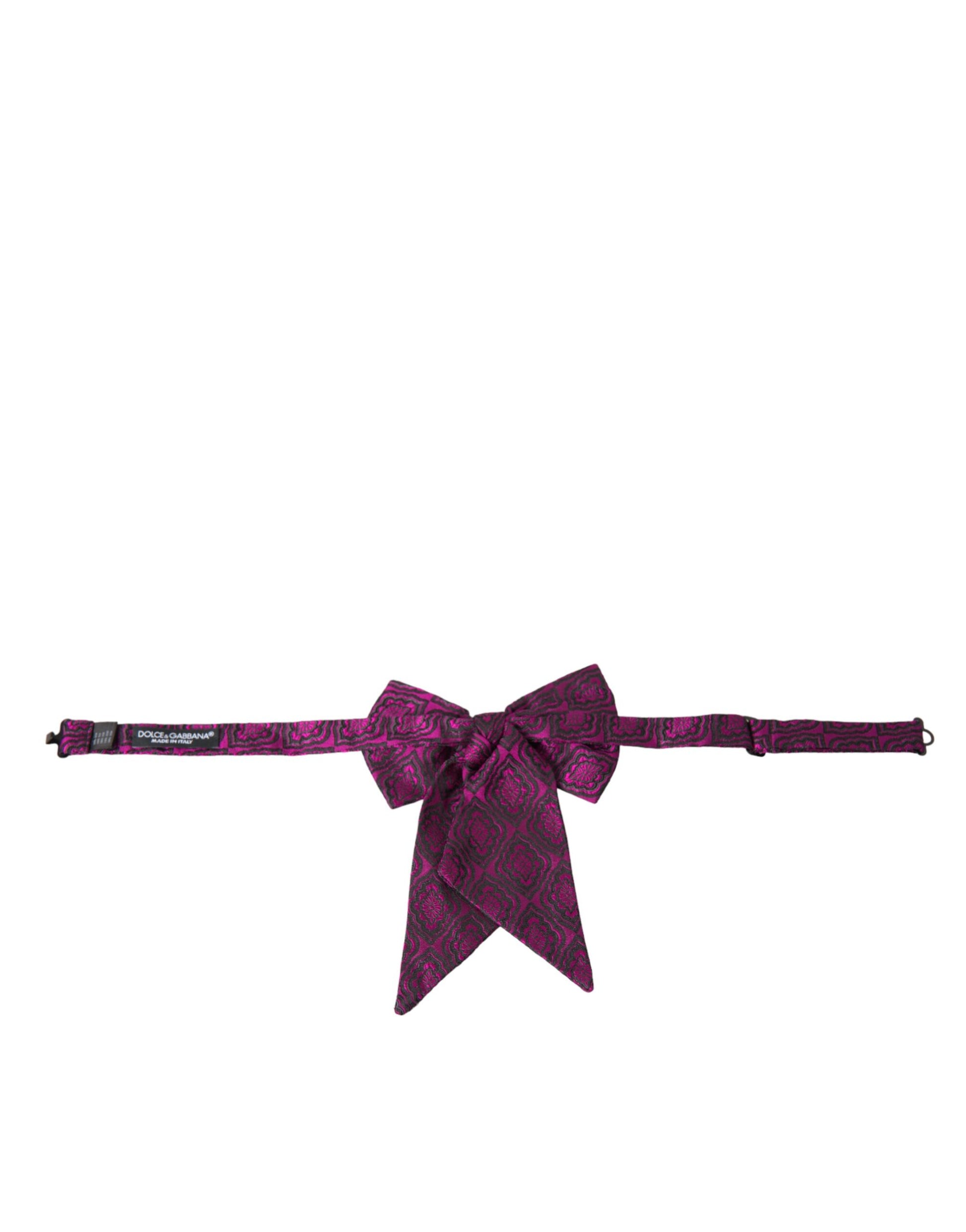 Dolce & Gabbana Purple Ribbon Silk Adjustable Neck Men Bow Tie Dolce & Gabbana