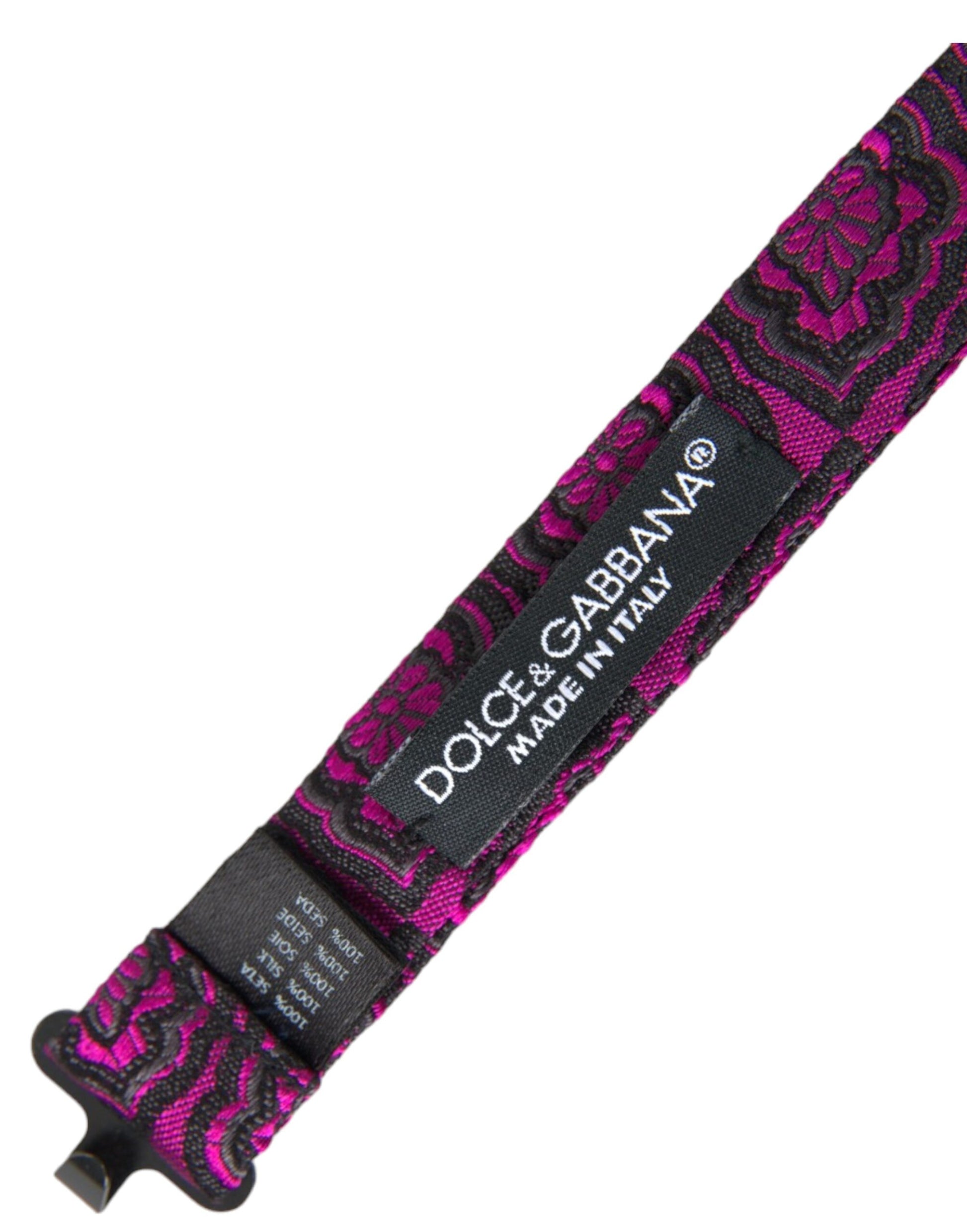 Dolce & Gabbana Purple Ribbon Silk Adjustable Neck Men Bow Tie Dolce & Gabbana