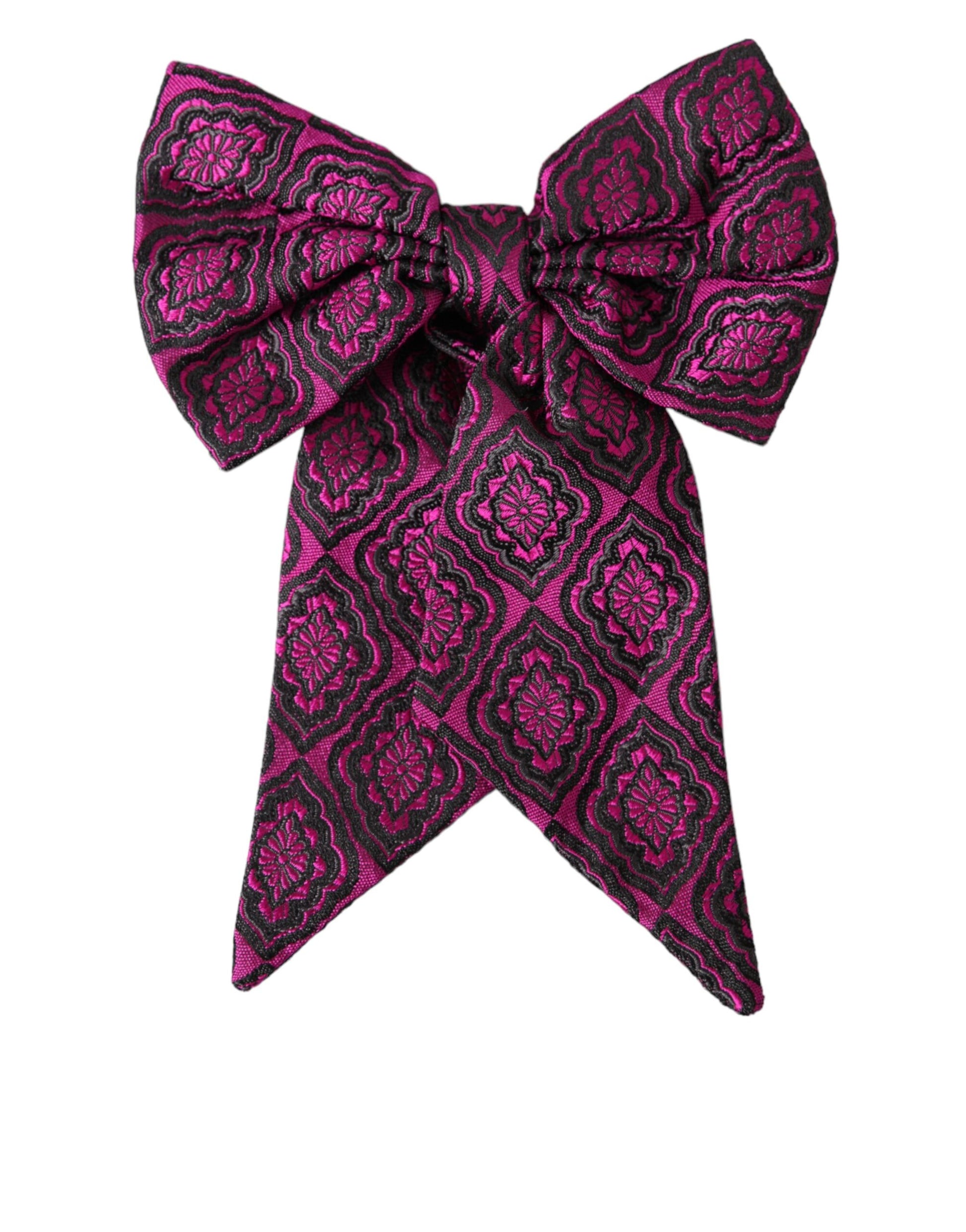 Dolce & Gabbana Purple Ribbon Silk Adjustable Neck Men Bow Tie Dolce & Gabbana