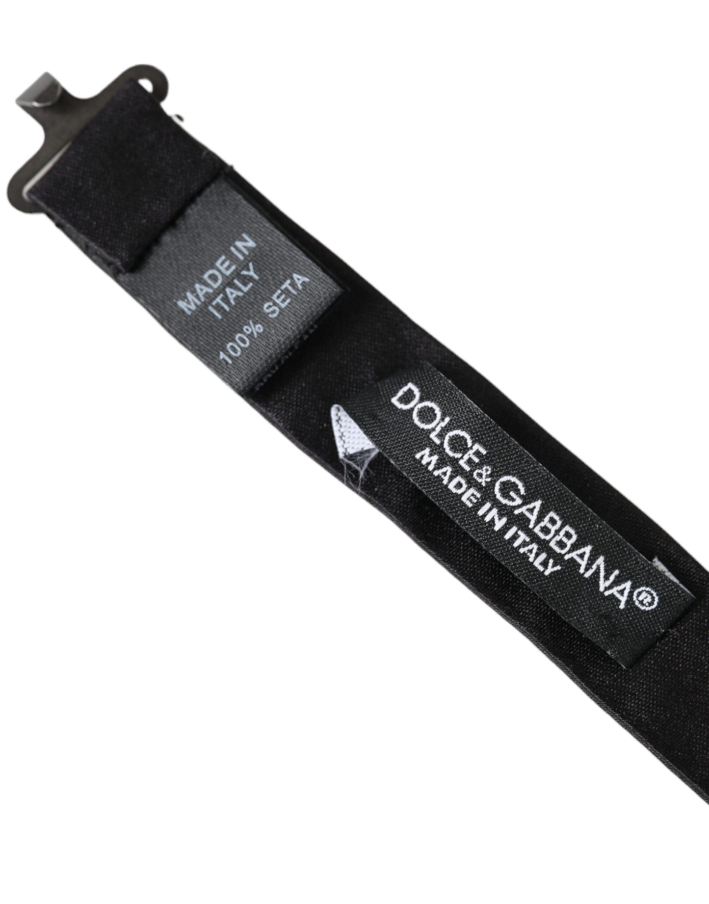 Dolce & Gabbana Dark Gray Silk Adjustable Neck Men Bow Tie Dolce & Gabbana