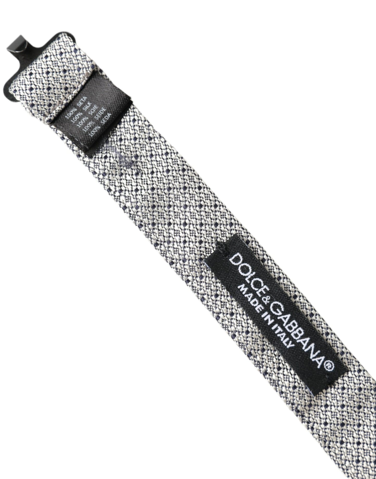 Dolce & Gabbana Gray Silk Adjustable Neck Men Bow Tie Dolce & Gabbana