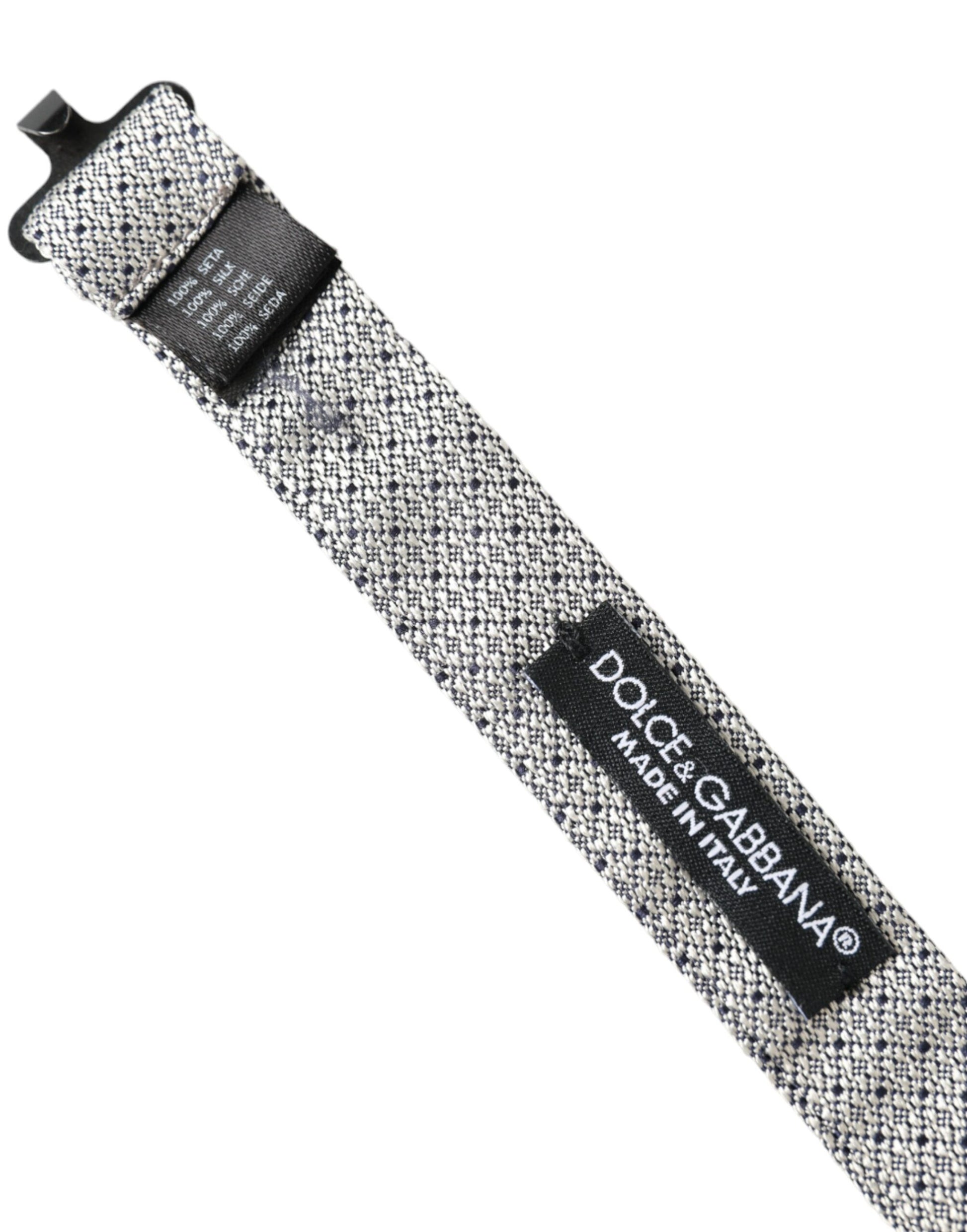 Dolce & Gabbana Gray Silk Adjustable Neck Men Bow Tie Dolce & Gabbana
